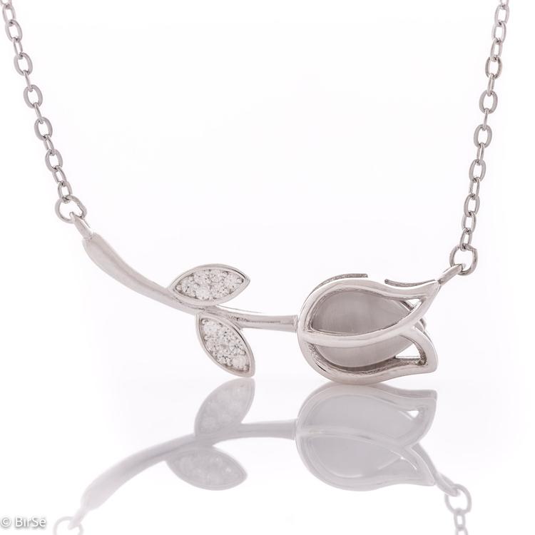 Silver necklace - Tulip