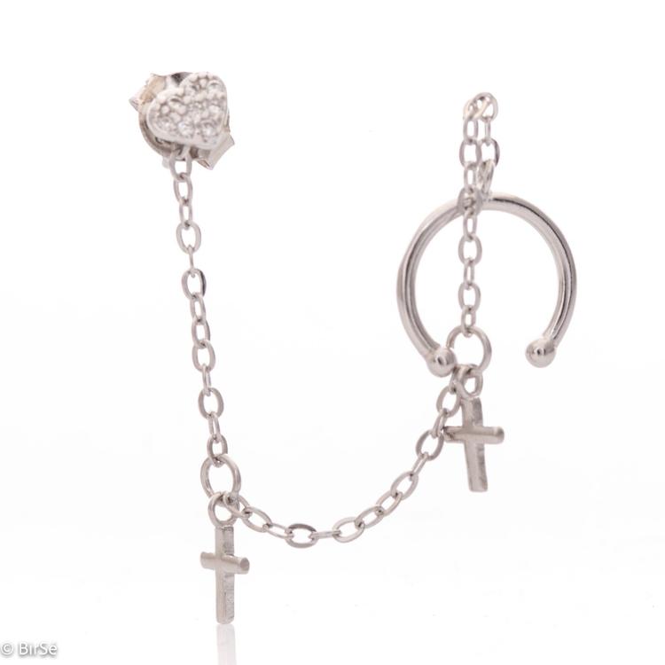 Silver earring - Crosses