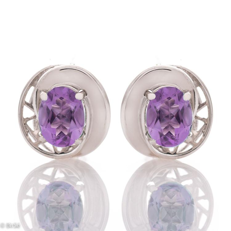 Silver earrings - Natural Amethyst 2,50 ct.