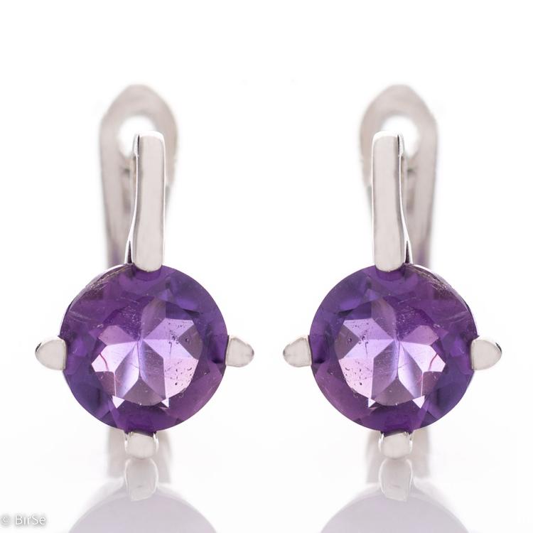 Silver earrings - Natural Amethyst 2,60 ct.