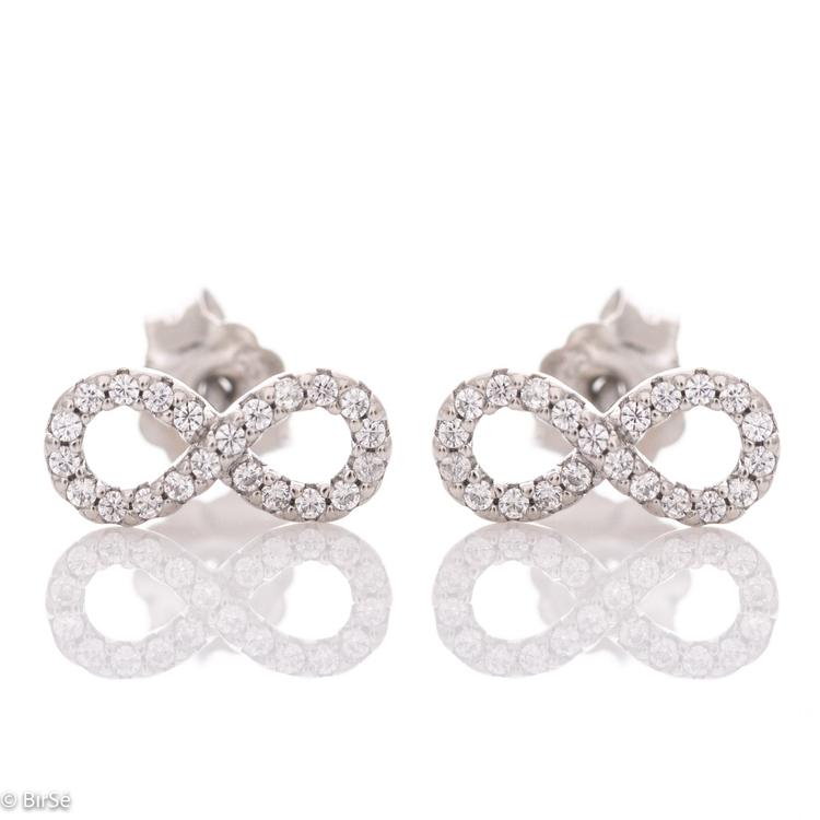 Silver Earrings - Glamorous Infinity