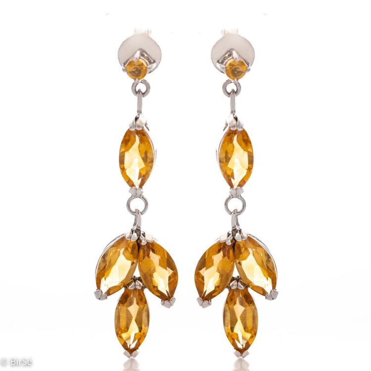 Silver earrings - Natural Citrine 7,40 ct.