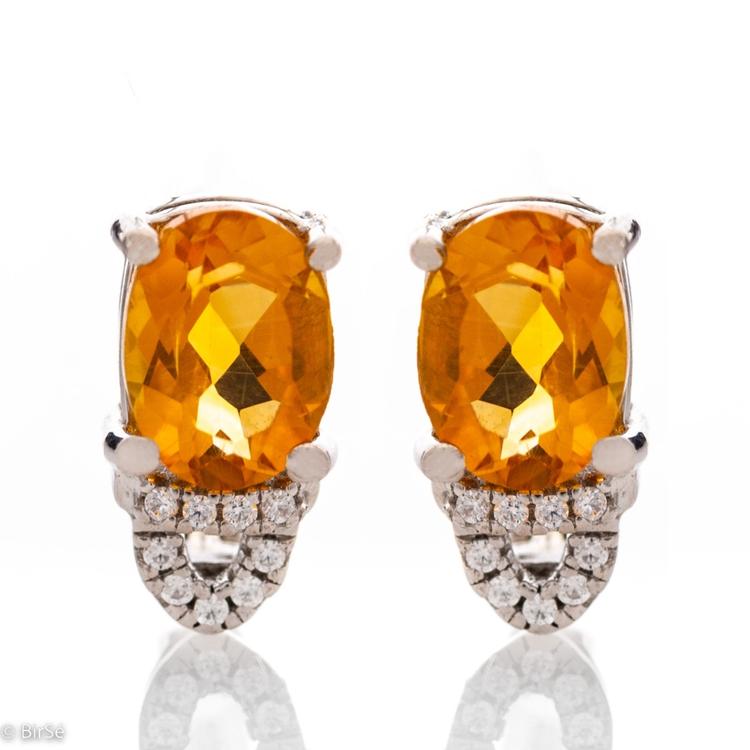 Silver earrings - Natural Citrine 2,50 ct.