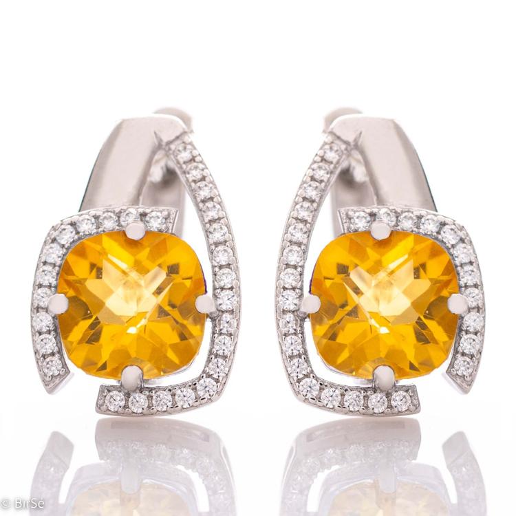 Silver earrings - Natural Citrine 1,40 ct.