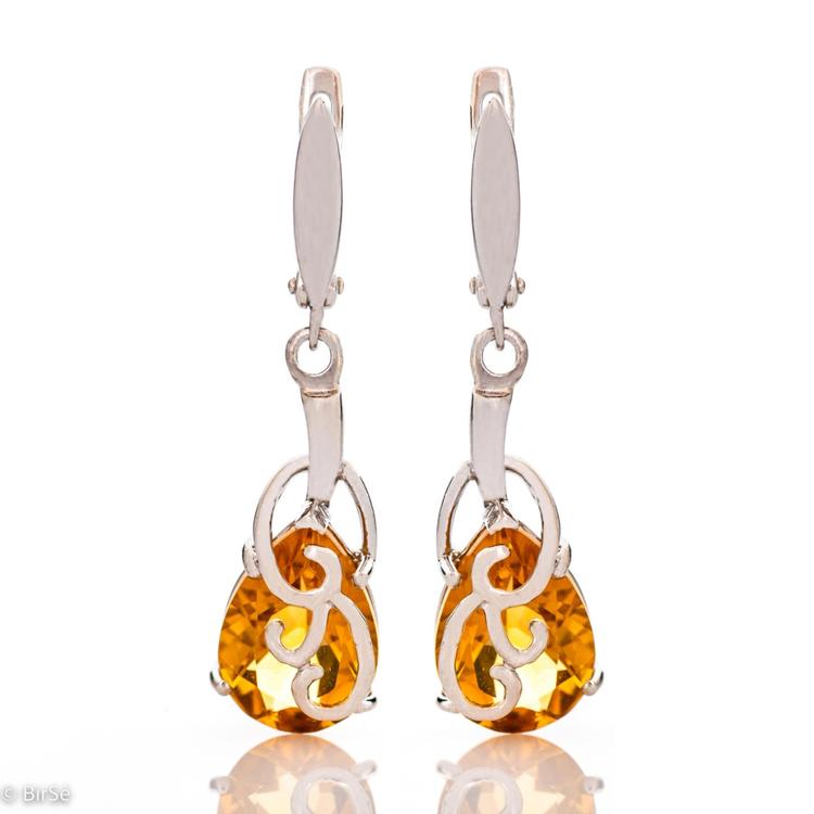 Silver earrings - Natural citrine 8,00 ct.