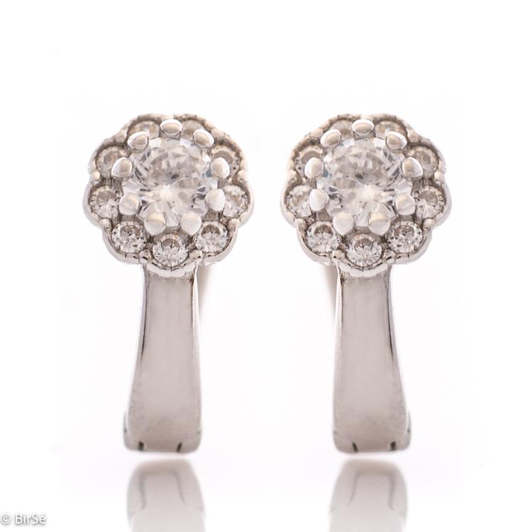 Silver earrings - Flower