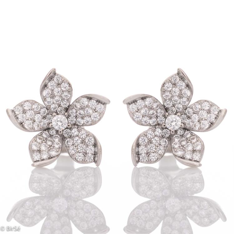 Silver earrings - Exquisite Flower