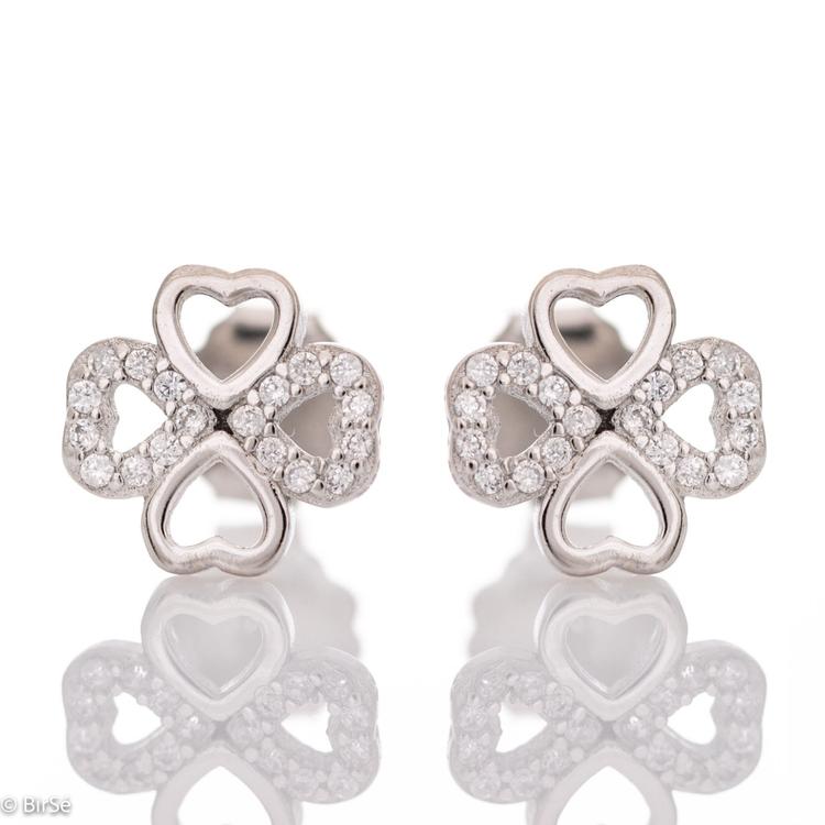 Silver earrings - Clover