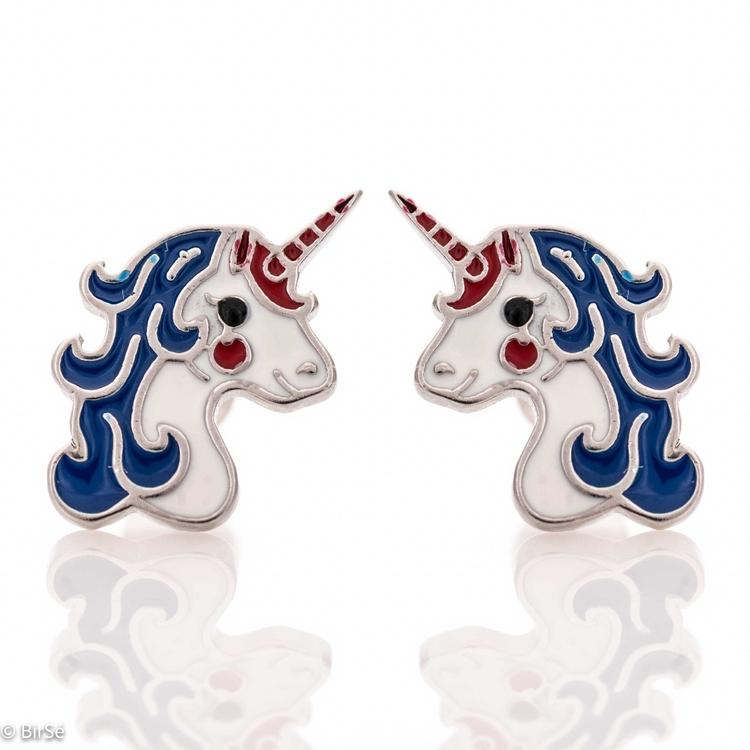 Silver earrings - Unicorn