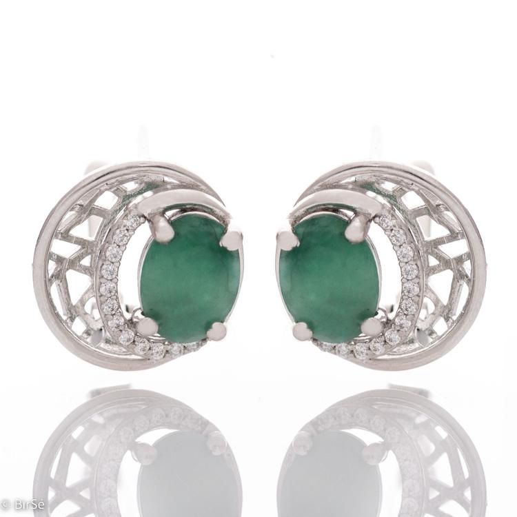 Silver earrings - Natural emerald 2,52 ct.