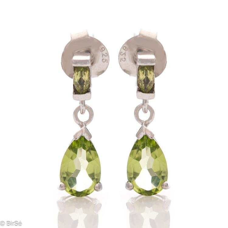 Silver Earrings - Natural Peridot 2,34 ct.