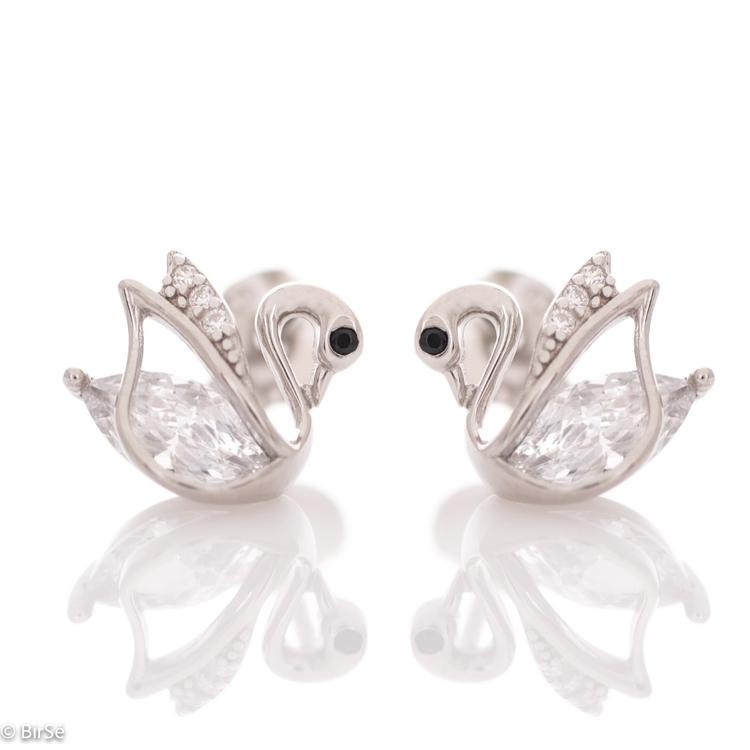 Silver Earrings - Tender Swans