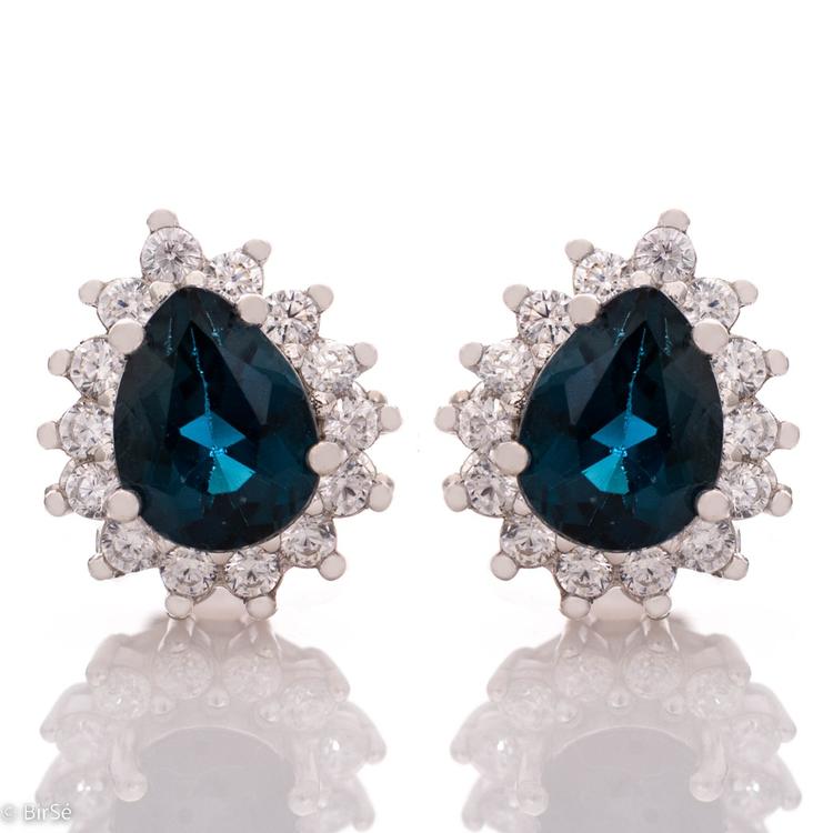 Silver earrings - Natural London topaz 2,20 ct.