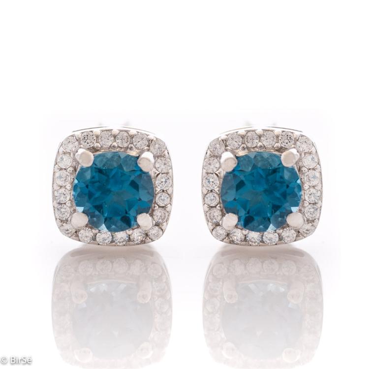 Silver earrings - Natural London topaz 1,12 ct.