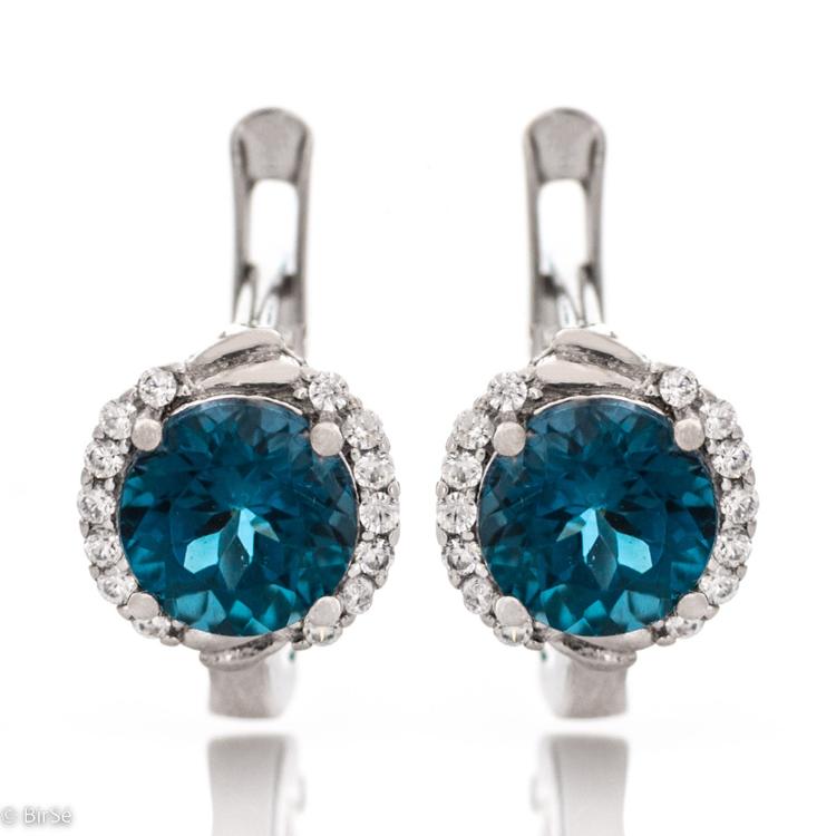 Silver earrings - Natural London topaz 5,00 ct.