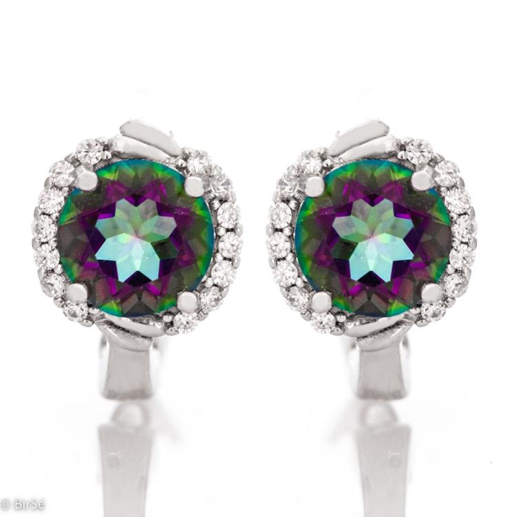 Silver earrings - Natural mystic topaz 5,00 ct.