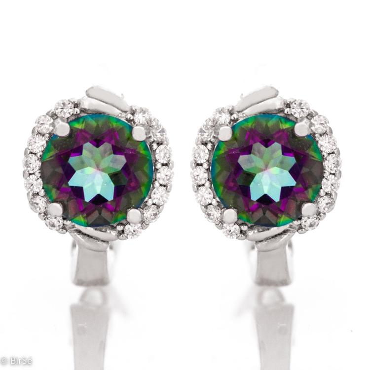 Silver earrings - Natural mystic topaz 5,00 ct.