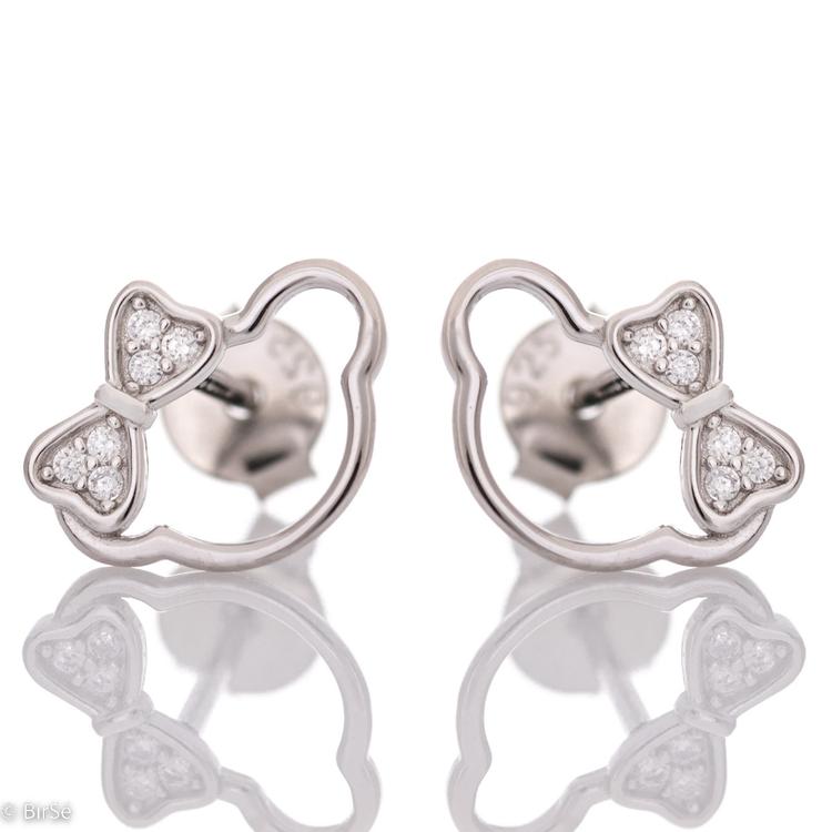 Silver earrings with Ribbon