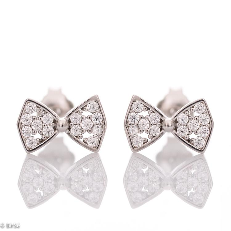 Silver earrings - Ribbon