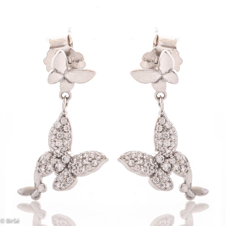 Silver Earrings - Butterfly Dance