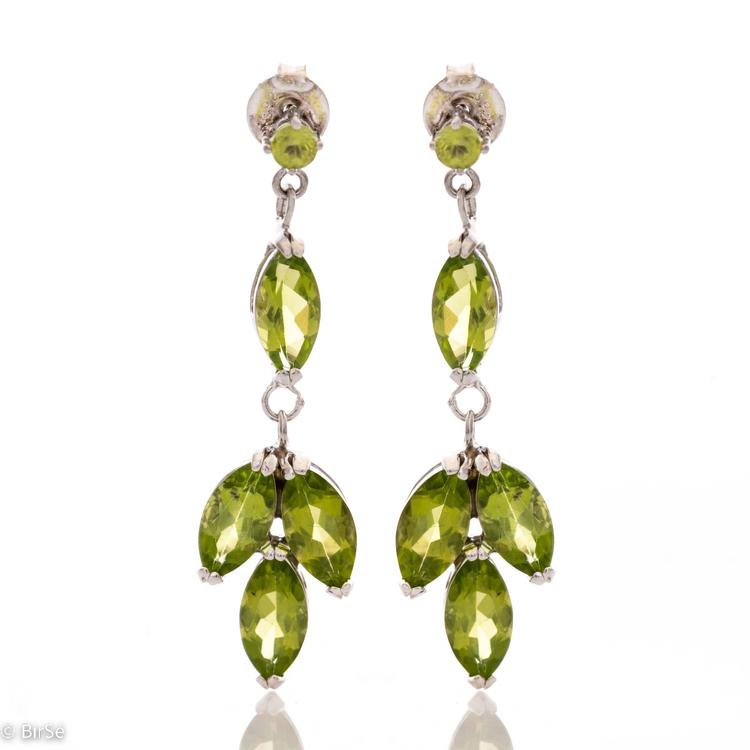 Silver earrings - Natural Peridot 8,24 ct.