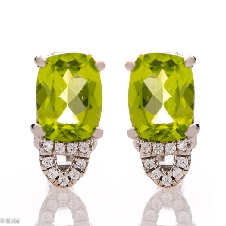 Silver earrings - Natural Peridot 2,70 ct.