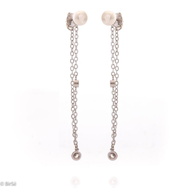 Silver earrings - Pearl 