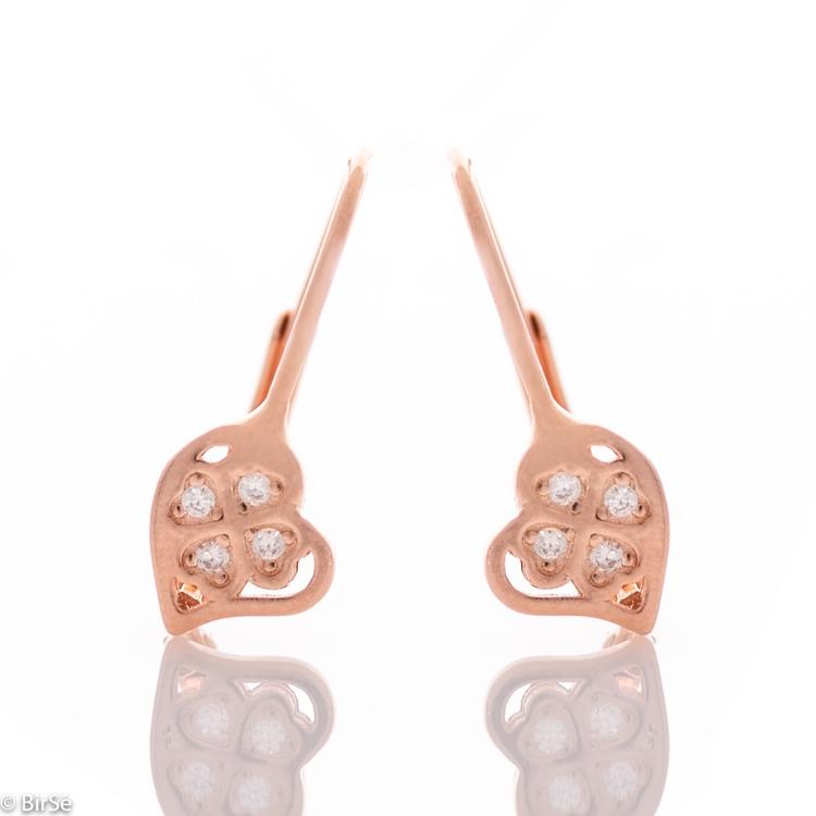 Silver Earrings - Pink Clovers