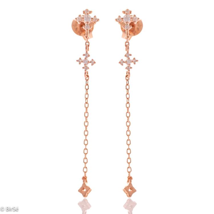 Silver earrings - Cross