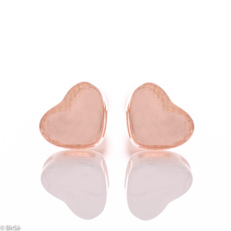 Silver Earrings - Pink Hearts