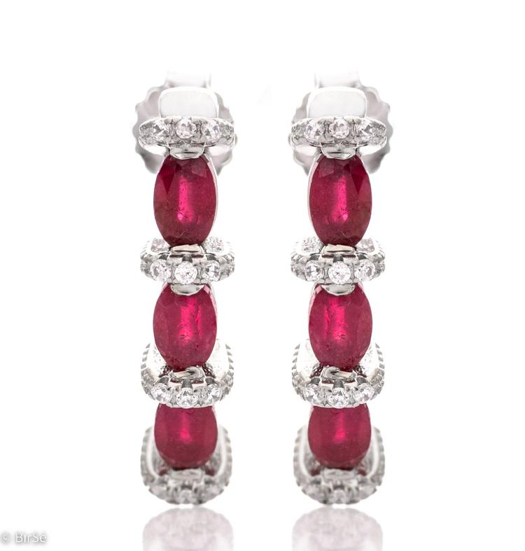 Silver earrings - Natural Ruby 2,10 ct.