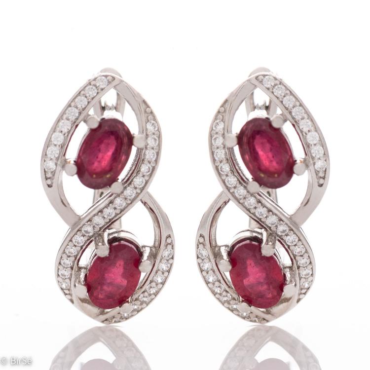 Silver Earrings - Natural Ruby 1,40 ct.