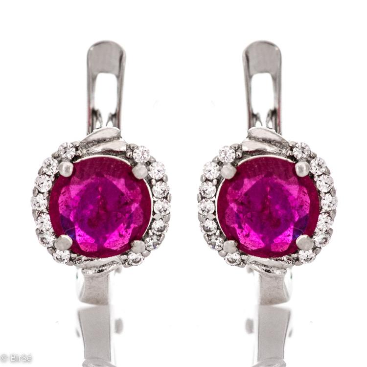 Silver earrings - Natural Ruby 4,50 ct.