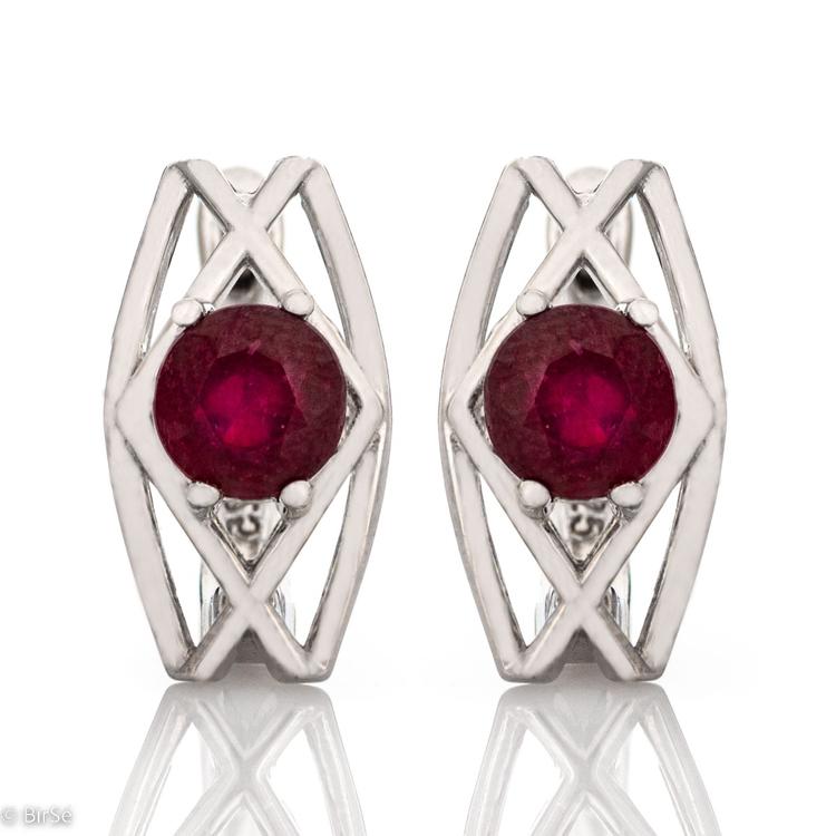 Silver Earrings - Natural Ruby 2,10 ct.