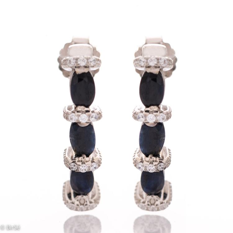 Silver earrings - Natural Sapphire 2,10 ct.