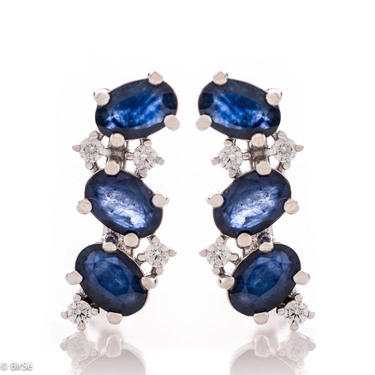 Silver earrings - Natural Sapphire 3,60 ct.