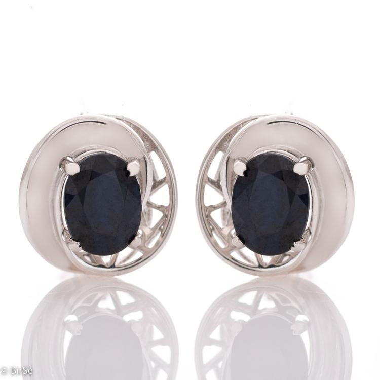 Silver earrings - Natural Sapphire 3,10 ct.