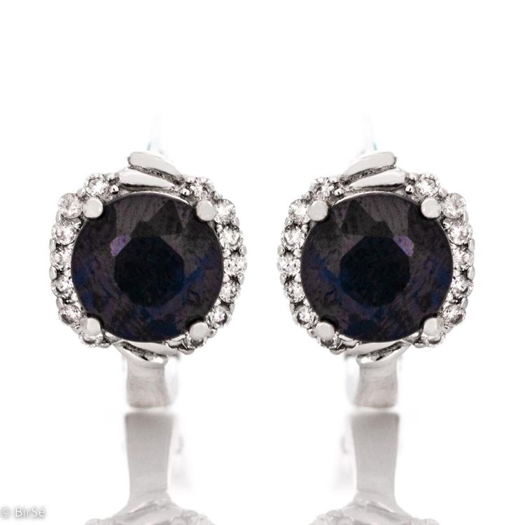 Silver earrings - Natural Sapphire 4,50 ct.