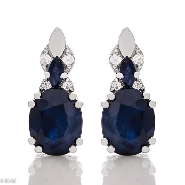 Silver earrings - Natural Sapphire 4,66 ct.