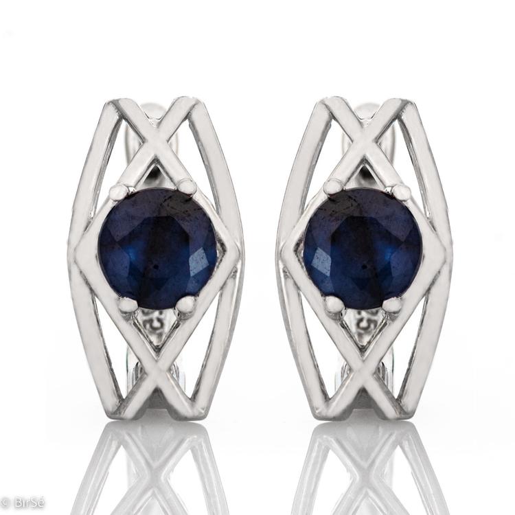 Silver earrings - Natural Sapphire 2,10 ct.