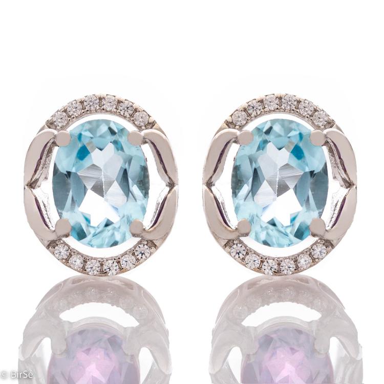 Silver Earrings - Natural Blue Topaz 2,20 ct.