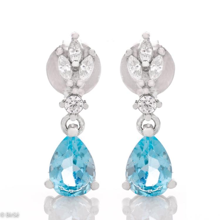 Silver earrings - Natural Blue Topaz 2,00 ct.