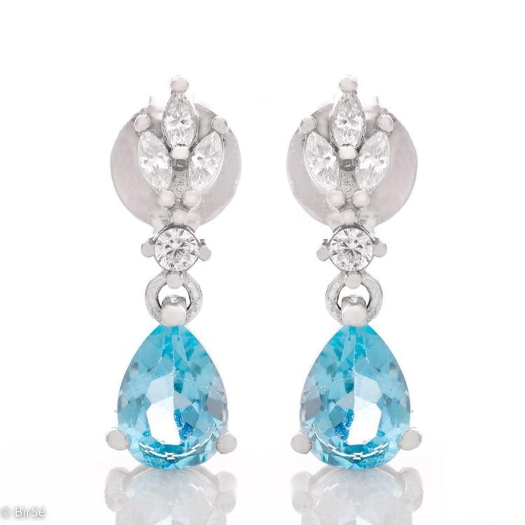 Silver earrings - Natural Blue Topaz 2,00 ct.