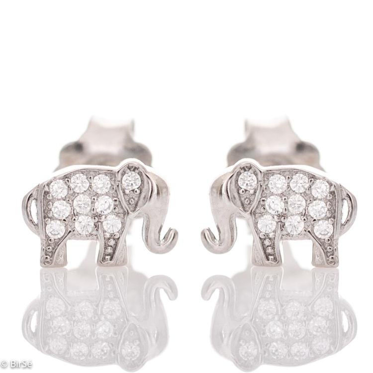 Silver earrings - Elephants