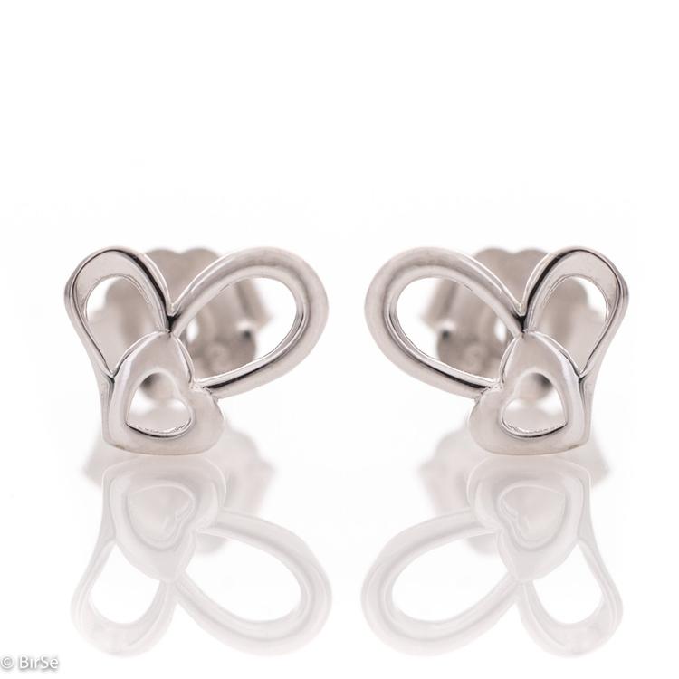 Silver Earrings - Hearts