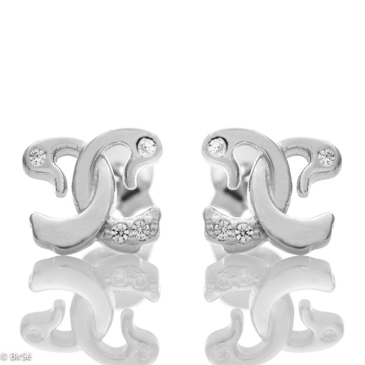 Silver earrings - Swan Dance