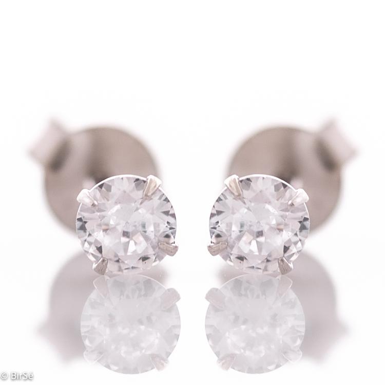 Silver earrings - Zircon 