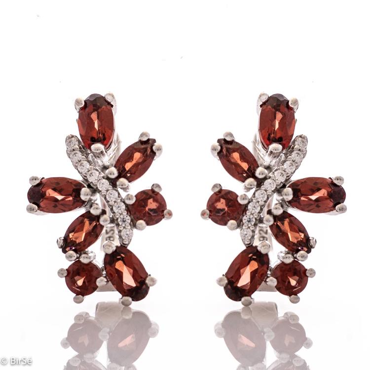 Silver earrings - Natural Garnet 2,66 ct.