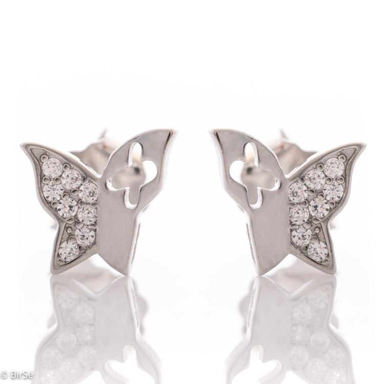 Silver earrings - Butterflies