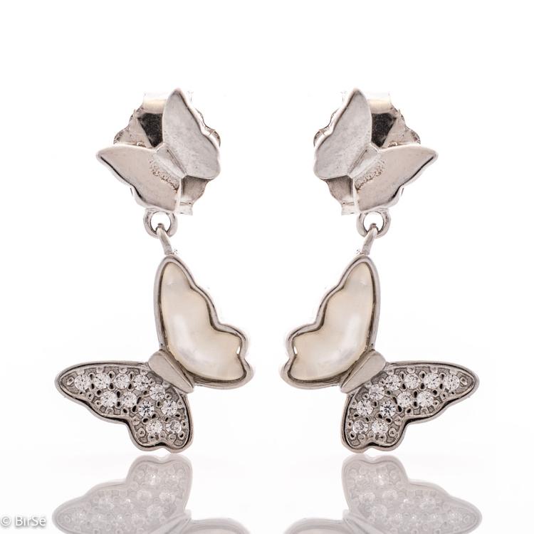 Silver earrings - Butterflies